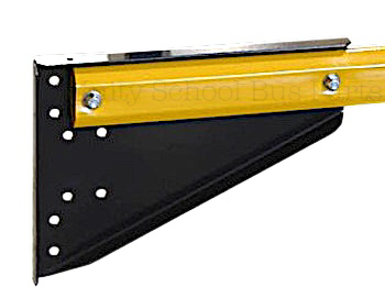 078150, SMI IC, Ford, Thomas Yellow Curved Polyrod Crossing Arm with Mounting Plate 078150, SMI IC, Ford, Thomas Yellow Curved Polyrod Crossing Arm with Mounting Plate