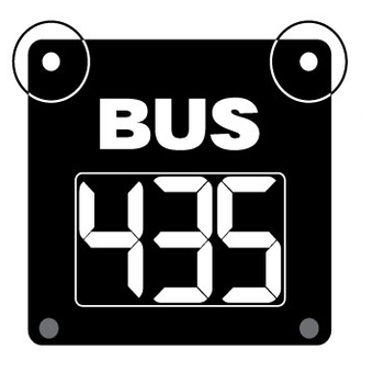 RC-SC3B, Reflective Image Route Changer with Suction Cups (Bus #) RC-SC3B, Reflective Image Route Changer with Suction Cups (Bus #)