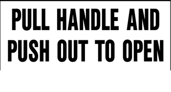 SB400, Garman Decal Pull Handle and Push Open -3 5/8" x 1 1/2" SB400, Garman Decal Pull Handle and Push Open -3 5/8" x 1 1/2"