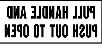 SB400FA, Garman Decal Pull Handle and Push Open, Face Adhesive - 3 5/8" x 1 1/2" SB400FA, Garman Decal Pull Handle and Push Open, Face Adhesive - 3 5/8" x 1 1/2"