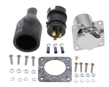 8605688, ZeroStart Heavy Duty 4-Hole Chrome Plated Weatherproof Field-Wired Receptacle, 120 Volts 8605688, ZeroStart Heavy Duty 4-Hole Chrome Plated Weatherproof Field-Wired Receptacle, 120 Volts