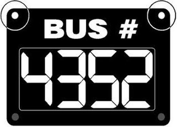 RCXL-SC4B, Reflective Image Route Changer XL - 4 Digit Suction Cup - Bus # RCXL-SC4B, Reflective Image Route Changer XL - 4 Digit Suction Cup - Bus #