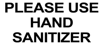 SB999, Garman Hand Sanitizer Decal - Black on White 2 x 4 SB999, Garman Hand Sanitizer Decal - Black on White 2 x 4