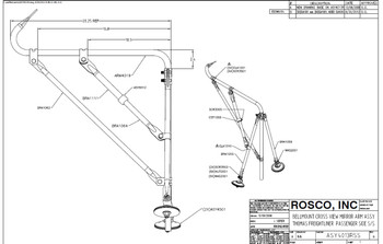 ASY4013RSS, Rosco Freightliner Passenger's (Right Side) Crossview Arm Assembly - Stainless Steel