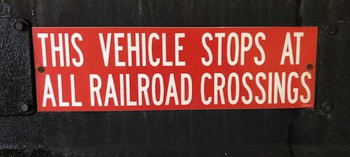 SB240, This Vehicle Stops Decal - White on Red 