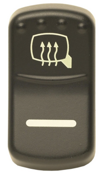 0027321,  Bluebird Black Heated Mirror Rocker Button - NGR (Neutral Grounding Resistor)