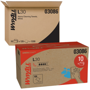 03086,  Wypall L-30 White Economizer Wipes