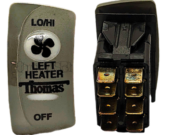 52003192,  Thomas Gray Left Heater Switch (Low/High-Off)  52003192,  Thomas Gray Left Heater Switch (Low/High-Off)