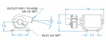 CP-20-BBC-K,  Groco Booster Pump 12V (Includes FFC-750 Fitting)