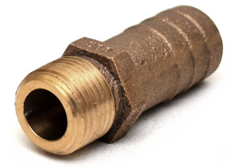 FF-500,  Groco Straight Pipe to Hose Adapter (1/2" NPT, 3/4" Hose)