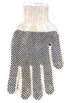 K175, Jets White Cotton Gloves with Dots