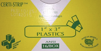 R523-571, Certified Safety 1"x 3" Band-aids #607 (10 Boxes of 16)