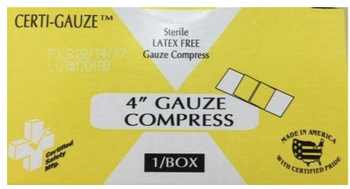 R523-194 Certified Safety 4" Bandage Compress #624 (10 Boxes of 1)
