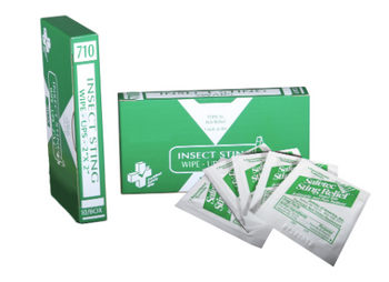 R213014, Certified Safety 1" x 2" Insect Sting Wipes #710 (10 Boxes of 10)