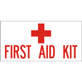 SB19, Garman Decal First Aid Kit - Red on Clear - 6" x 3"  SB19, Garman Decal First Aid Kit - Red on Clear - 6" x 3"
