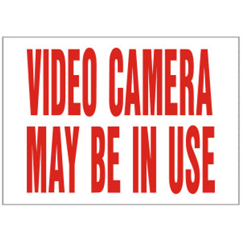 SB212, Garman Decal Video Camera May Be In Use - Red on White - 5" x 4" SB212, Garman Decal Video Camera May Be In Use - Red on White - 5" x 4"