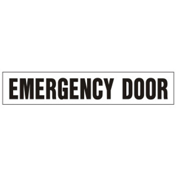 SB3, Garman Decal Emergency Door (3" Black) - Black on Clear - 20" x 3 3/4" SB3, Garman Decal Emergency Door (3" Black) - Black on Clear - 20" x 3 3/4"