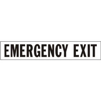 SB5, Garman Decal Emergency Exit - Black on Clear - 12 1/2" x 2 1/2" SB5, Garman Decal Emergency Exit - Black on Clear - 12 1/2" x 2 1/2"