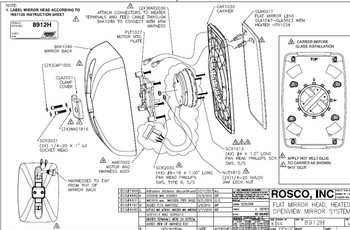 8912H, Rosco 8" X 12" Heated and Motorized Openview Flat Mirror Head 8912H, Rosco 8" X 12" Heated and Motorized Openview Flat Mirror Head