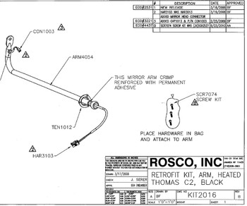 KIT 2016, Rosco Thomas C2 Black Heated Crossview Main Arm Ball Stud KIT 2016, Rosco Thomas C2 Black Heated Crossview Main Arm Ball Stud