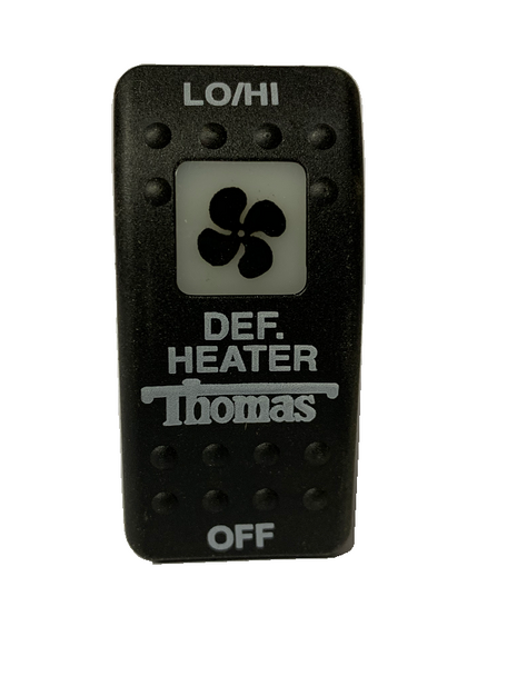 3136,  Thomas Black Defroster Heater Switch (Low/High-Off) 