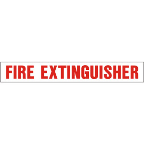 SB143, Garman Decal Fire Extinguisher - Red on White - 8 1/2" x 1 1/8"