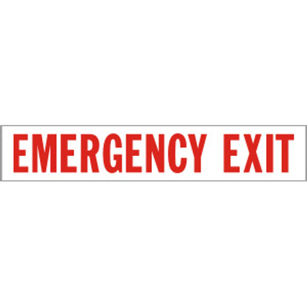 SB8, Garman Decal Emergency Exit - Red on Clear - 20" x 3 3/4"