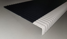 10" X 30", Profusion Ribbed, Black with White Nosing Step Tread