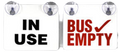 BE-2, Reflective Image Bus Empty Sign - Suction Cup - Two Sided