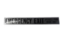 SB198, Garman Decal Emergency Exit Operates From Inside Only-  Black on Silver - 21 1/2" x 2 3/4"