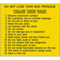SB42, Garman Decal Follow These Rules (1-15) - Black on Yellow - 6" x 6"
