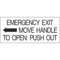 SB155, Garman Decal Emergency Exit Move Handle - Black on White - 5" x 2"