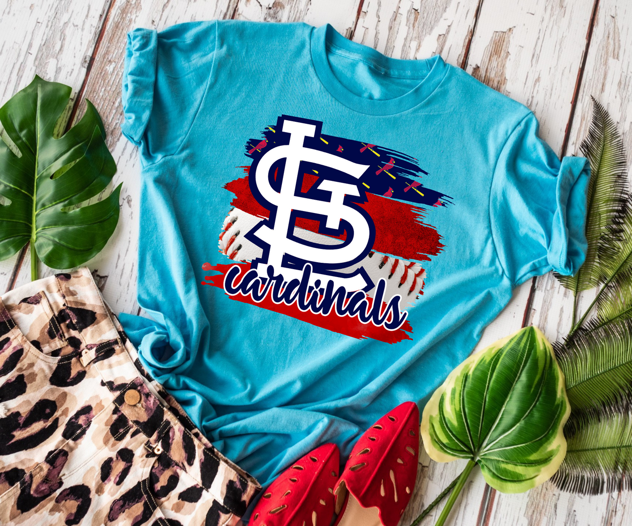 STL Cardinals Shirt Bleached Shirt Cardinals Baseball 