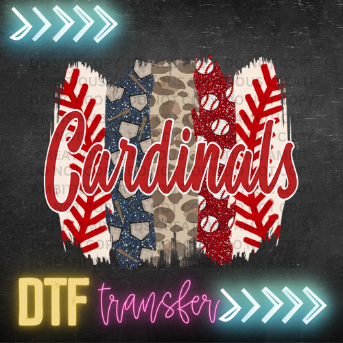 Cardinals Leopard Baseball Year DTF Transfer