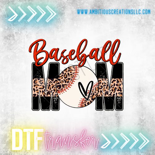 DTF -  BASEBALL MOM LEOPARD