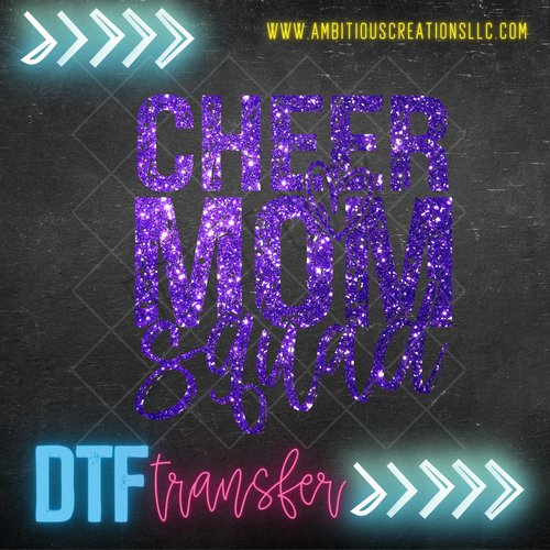 DTF - CHEER MOM SQUAD - FAUX GLITTER
