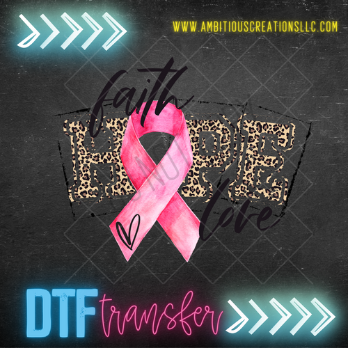 DTF FAITH HOPE LOVE RIBBON