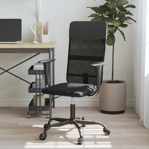  Office Chair Black Mesh Fabric and Faux Leather A949-353013