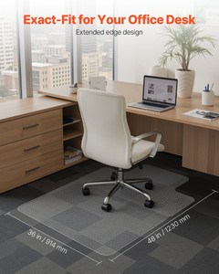Chair Mat with Lip, 36 x 48-inch Office Chair Mat for Low Pile Carpeted Floors, Plastic Floor Prote E415-YZDDDTYDTX36GQLSO001V0