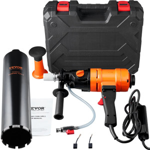 Diamond Core Drilling Machine, 4in Handheld Wet Concrete Core Drill Rig, 1100-2400RPM Two Speed & 1 E415-SCJGSZKJYCY44KHH6V1