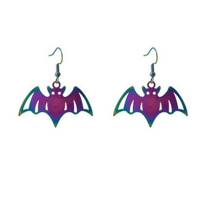 Halloween Popular Cool Funny Colorful Gradient Earrings - Bat A392-fear8418