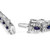 Sterling Silver Dark Blue Sapphire and Topaz Marquise Floral Art Deco Link Bracelet N162-025497BM12
