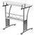 Modern Metal Frame Computer Desk with White Laminate Top and Raised Shelf Q280-CWDF43698741
