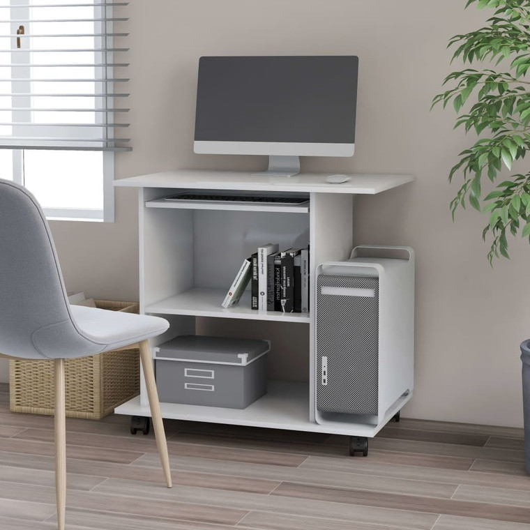  Computer Desk White 31.5"x19.7"x29.5" Engineered Wood A949-802894