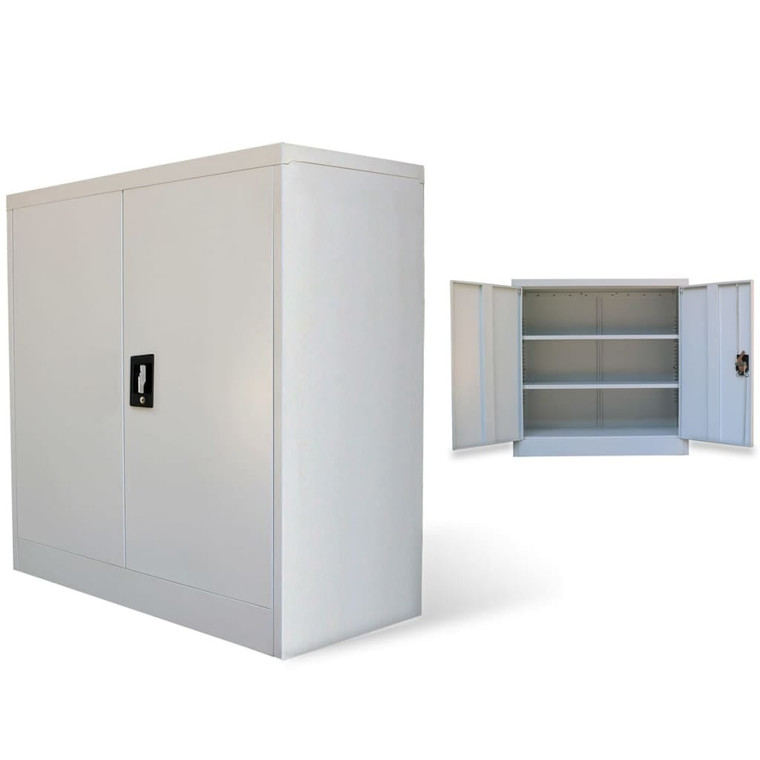  Office Cabinet with 2 Doors Gray 35.4 Steel A949-20114