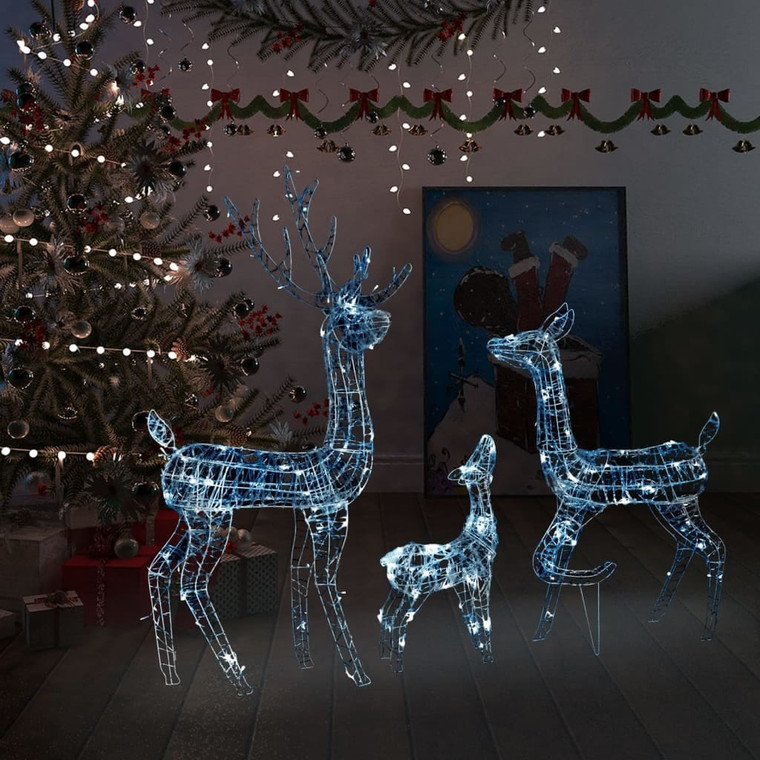 Acrylic Reindeer Family Christmas Decoration 300 LED Cold White A949-329794