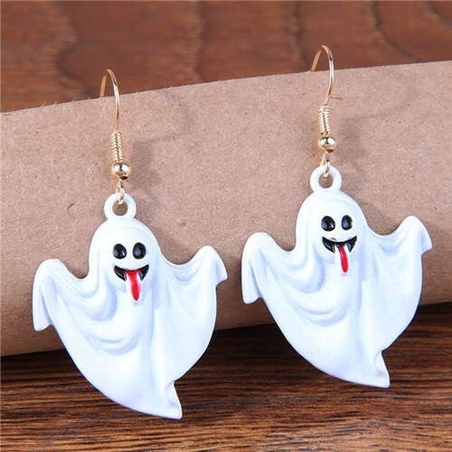 Halloween Fashion Vampire Horror Vibe Wholesale Statement Earrings - White A392-fear7926