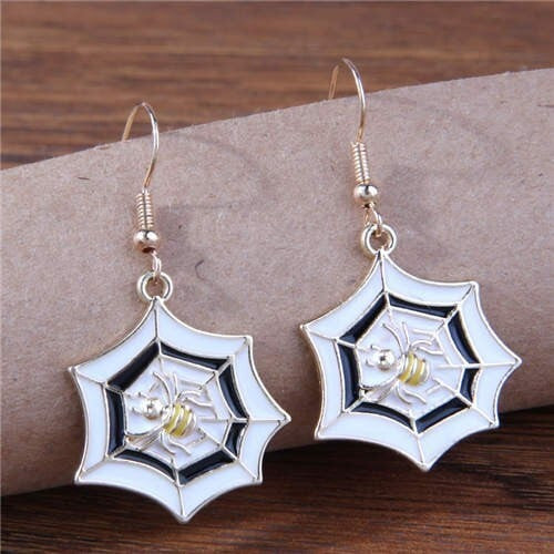 Halloween Style Spider Web Horror Atmosphere Unique Fashion Earrings A392-fear7924
