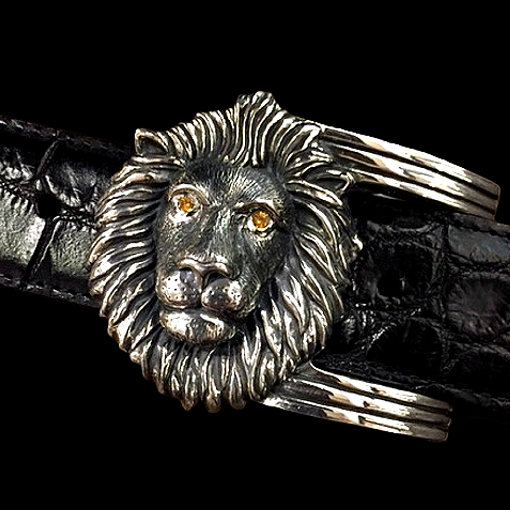 Sterling Silver Lion Eye Bangle