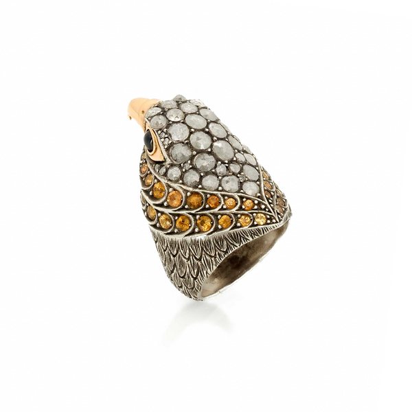 Falcon Ring with Diamonds and Sapphires (JW-TARRNG195) JWCooper.com